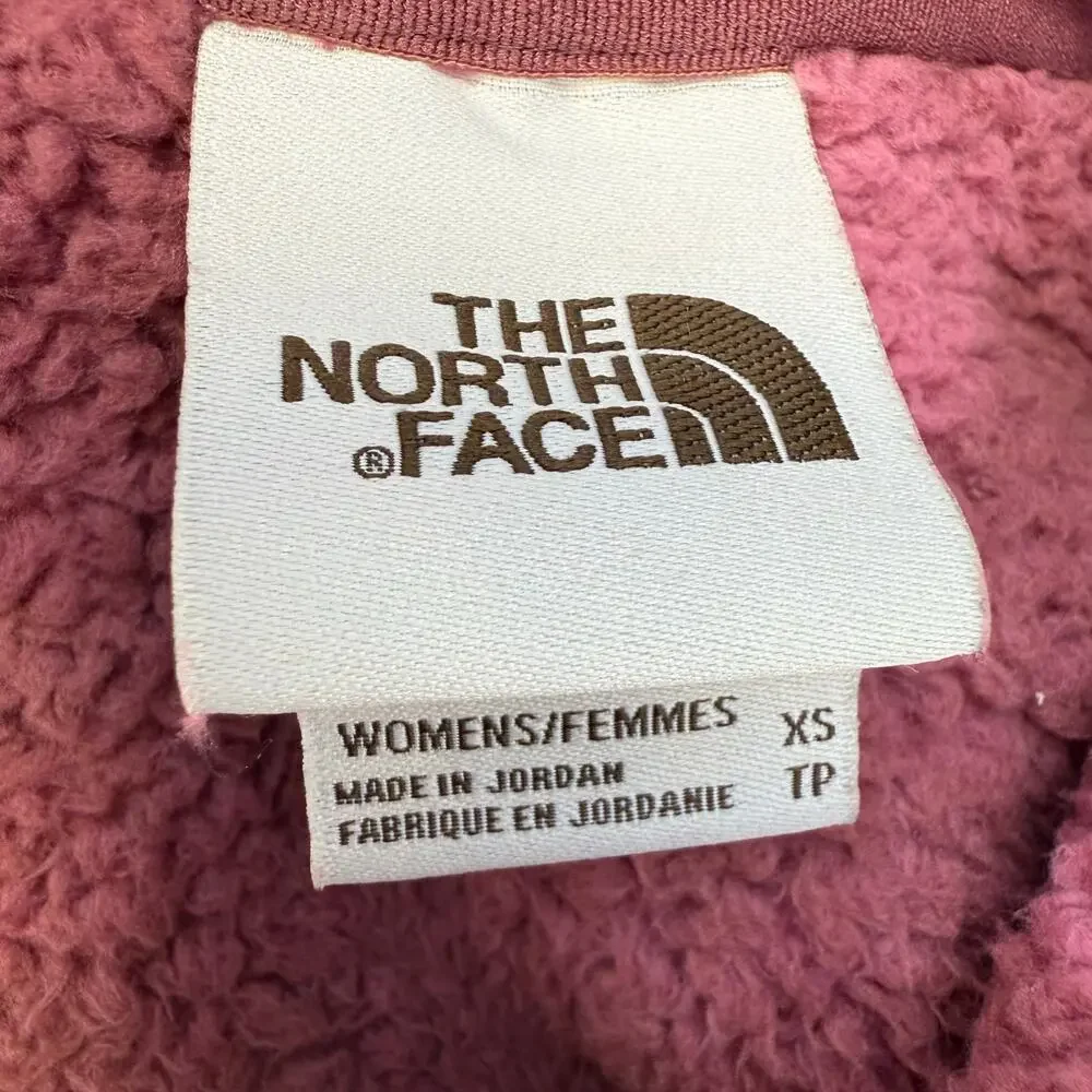 The North Face Half Zip Pullover Hoodie Women's XS Pink Camo Campshire Fleece - Picture 6 of 11